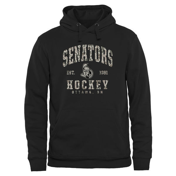 Ottawa Senators Black Team Logo Men's Pullover Hoodie06