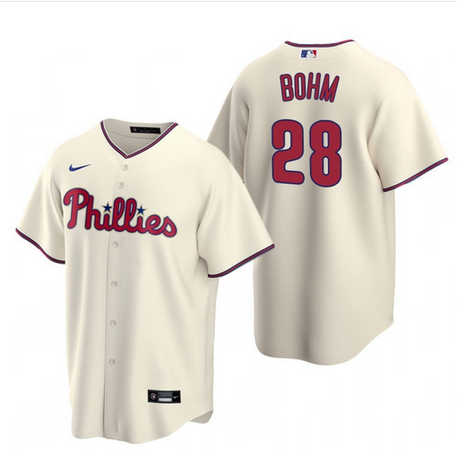 Philadelphia Phillies #28 Alec Bohm Cream Alternate Jersey.