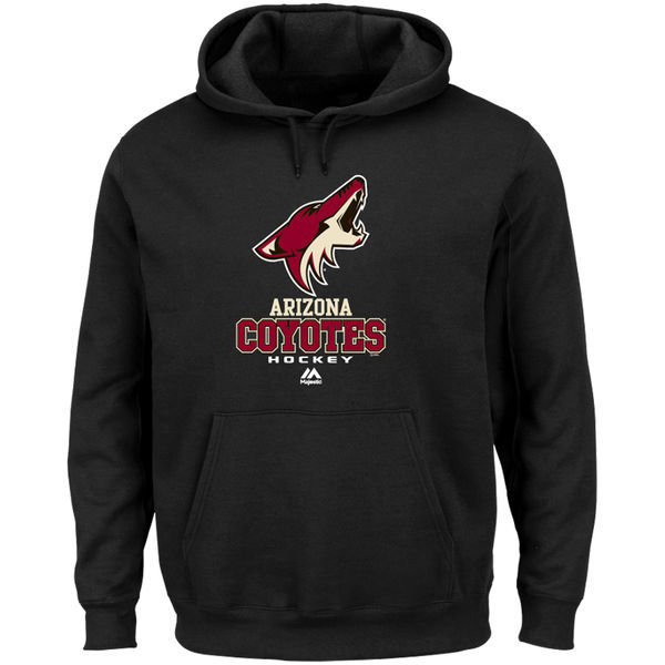 Phoenix Coyotes Black Team Logo Men's Pullover Hoodie02