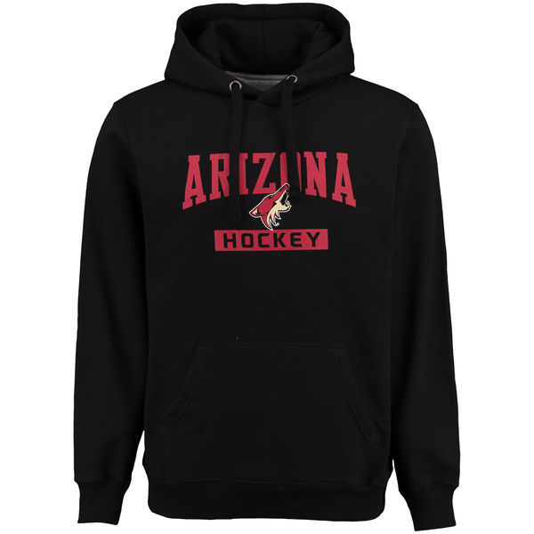 Phoenix Coyotes Black Team Logo Men's Pullover Hoodie04