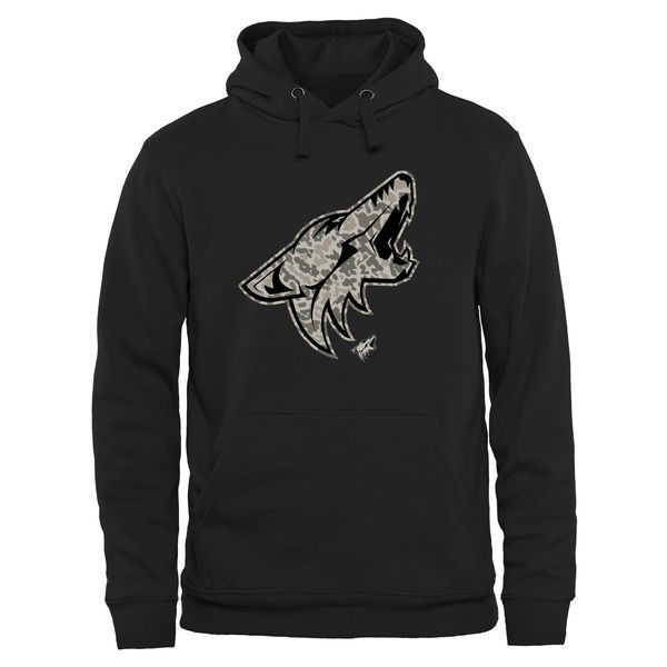 Phoenix Coyotes Black Team Logo Men's Pullover Hoodie05