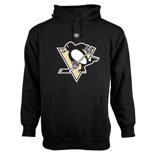 Pittsburgh Penguins Black Team Logo Men's Pullover Hoodie03