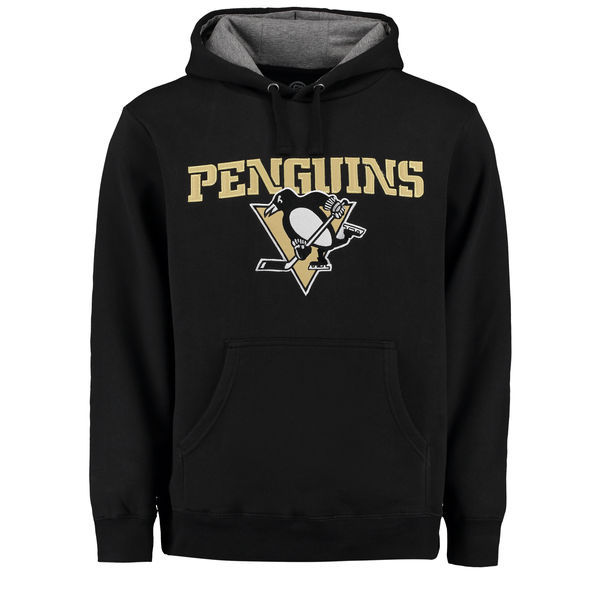 Pittsburgh Penguins Black Team Logo Men's Pullover Hoodie06