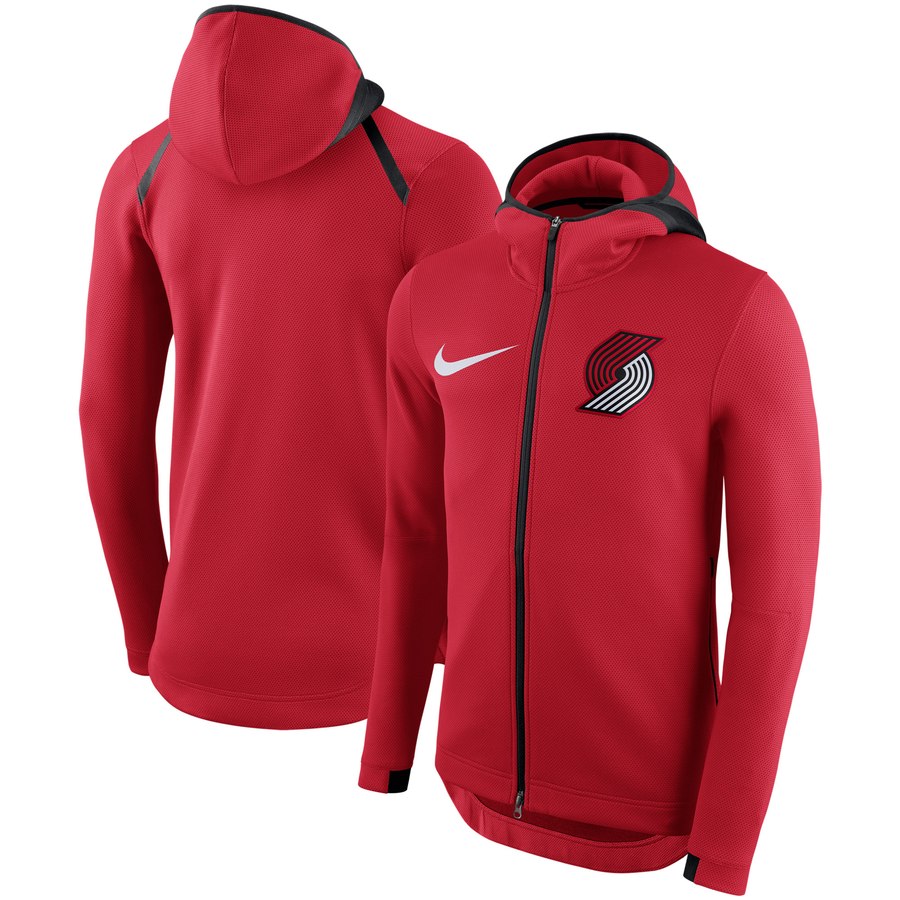 Portland Trail Blazers Nike Showtime Therma Flex Performance Full Zip Hoodie Red
