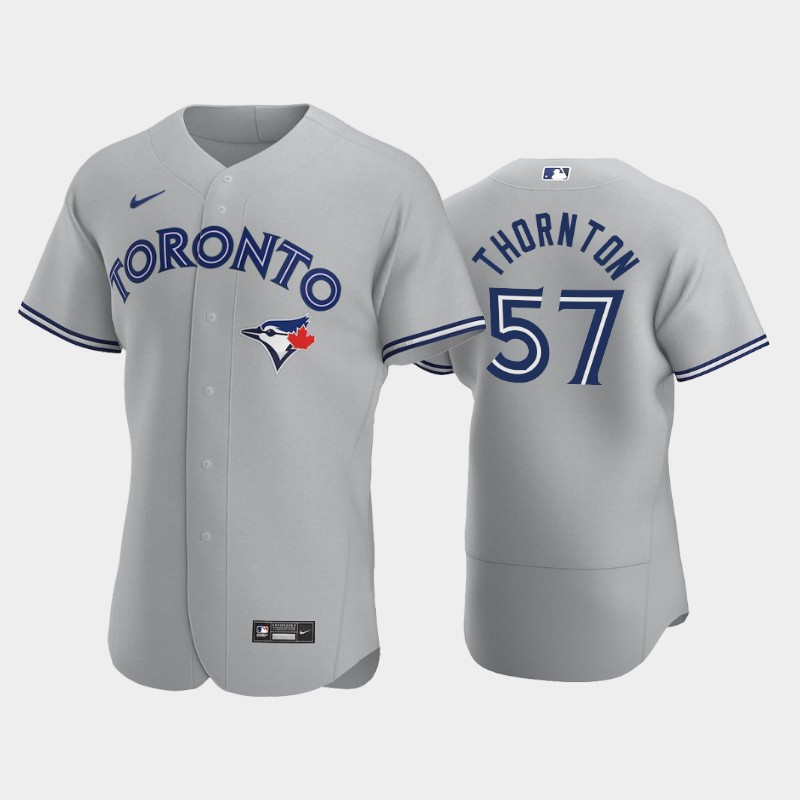 Road Toronto Blue Jays #57 Trent Thornton 2020 Alternate Team Gray Men's Jersey