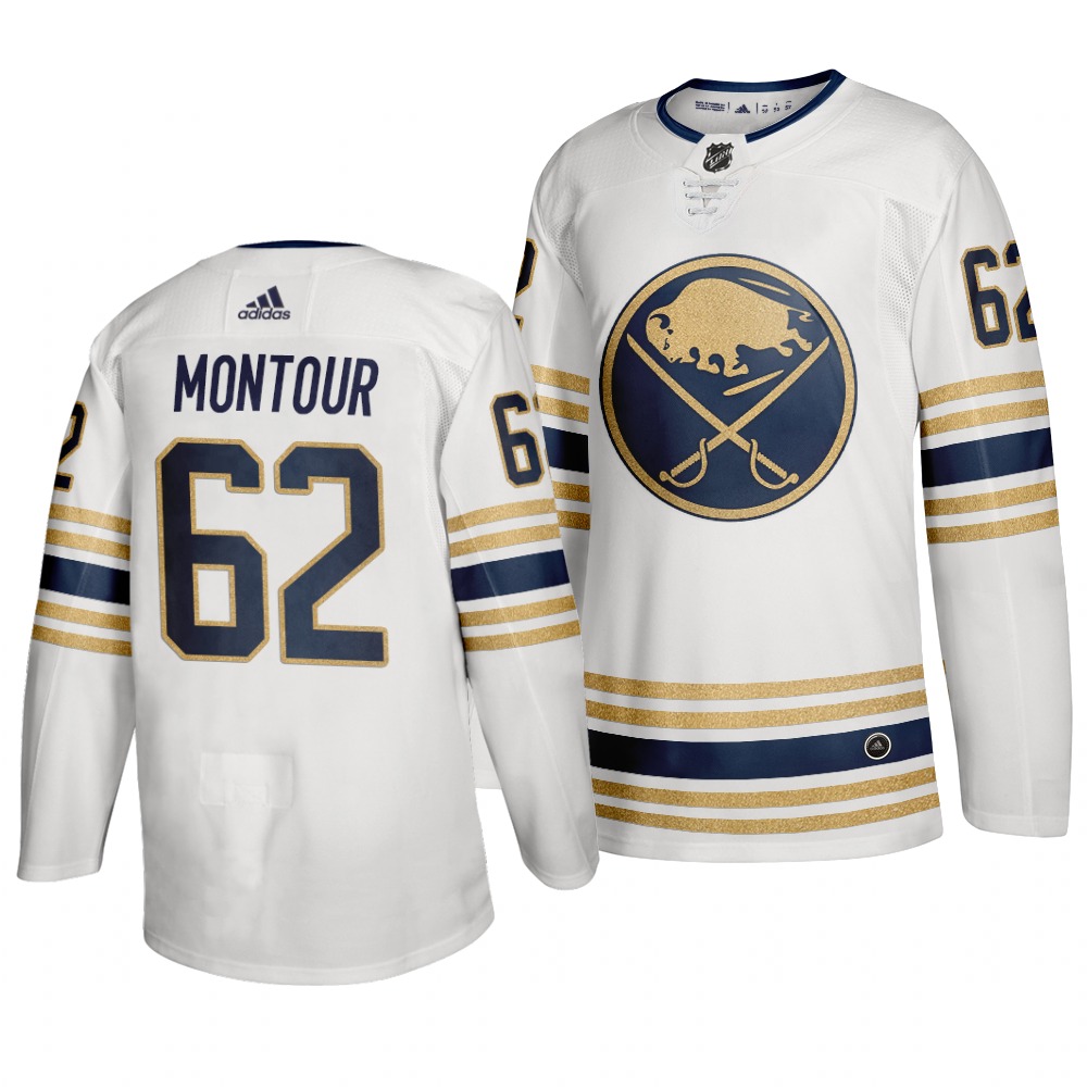 Sabres 62 Brandon Montour White 50th Anniversary Adidas Jersey