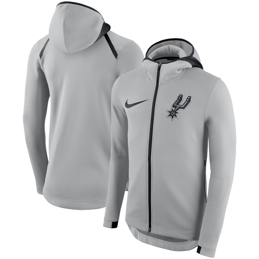 San Antonio Spurs Nike Showtime Therma Flex Performance Full Zip Hoodie Silver