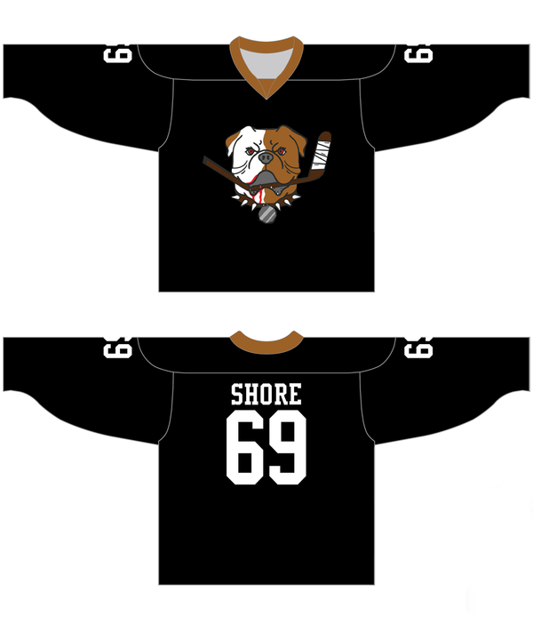 Shore #69 Black Sudbury Bulldogs Hockey Jersey