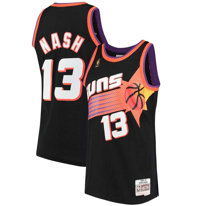 Suns 13 Steve Nash Black Hardwood Classics Jersey