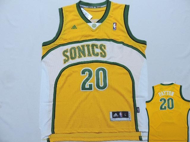 Supersonics 20 Payton Yellow New Revolution 30 Jerseys