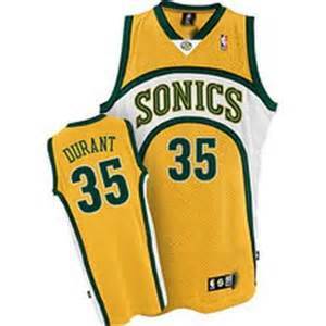 Supersonics 35 Durant Yellow New Revolution 30 Jerseys