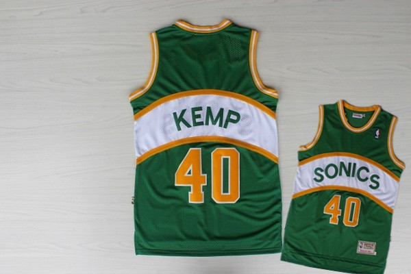 Supersonics 40 Kemp Green Hardwood Classics Jerseys