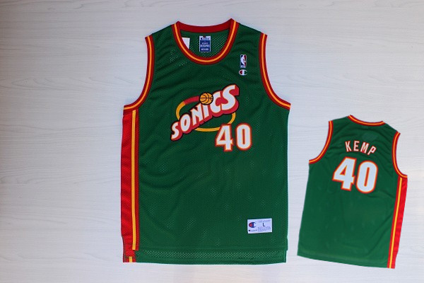 Supersonics 40 Kemp Green New Revolution 30 Jerseys.