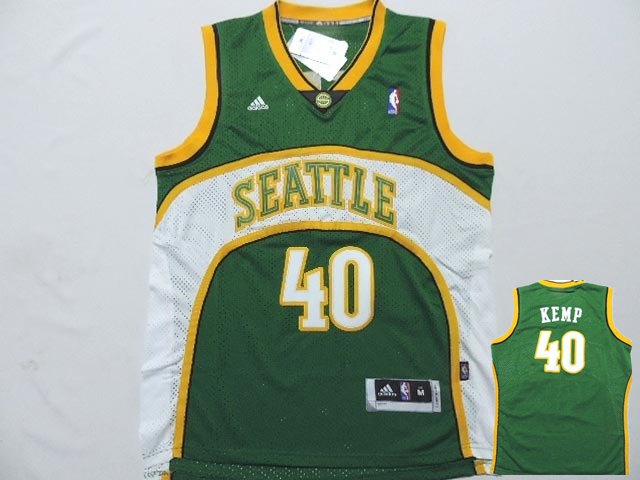 Supersonics 40 Kemp Green New Revolution 30 Jerseys