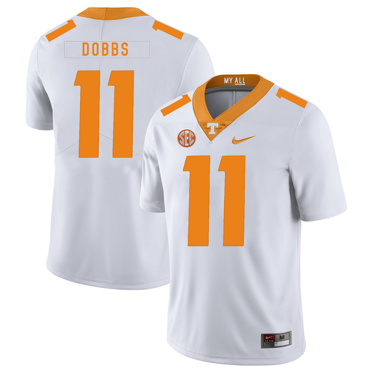 Tennessee Volunteers 11 Joshua Dobbs White Nike College Football Jersey