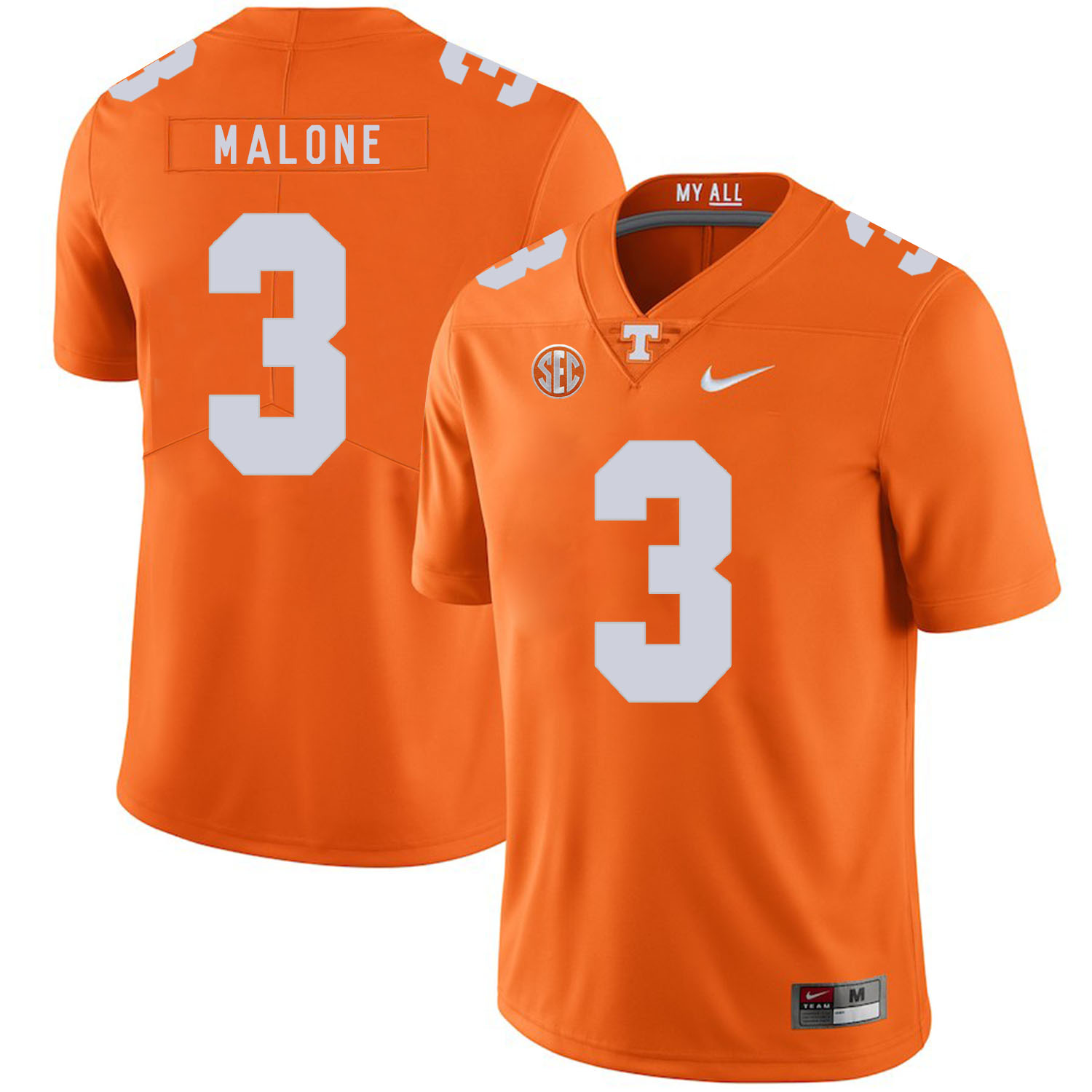 Tennessee Volunteers 3 Josh Malone Orange Nike College Football Jersey