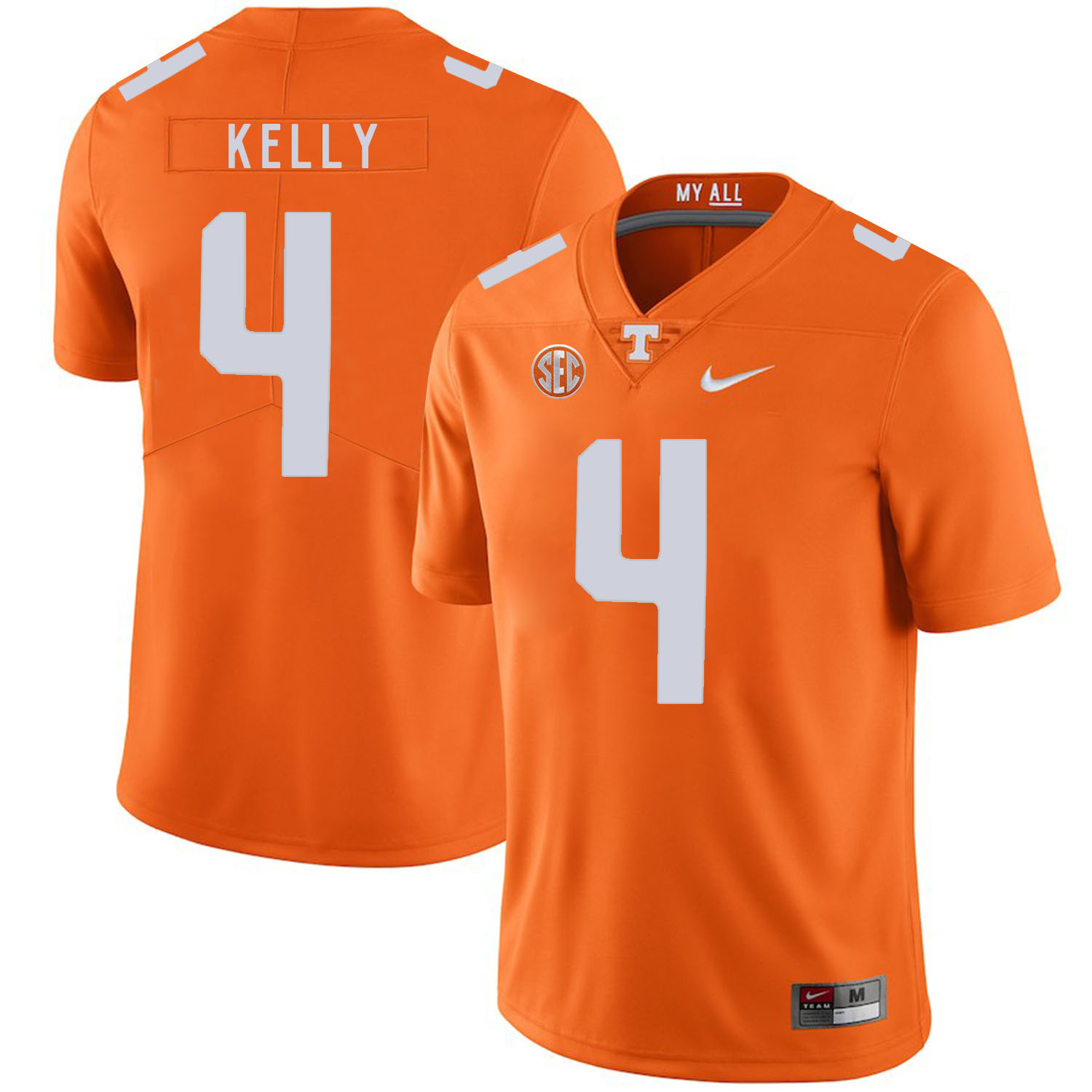 Tennessee Volunteers 4 John Kelly Orange Nike College Football Jersey