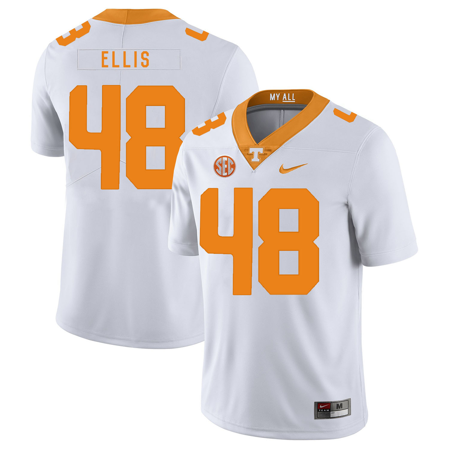 Tennessee Volunteers 48 Alex Ellis White Nike College Football Jersey