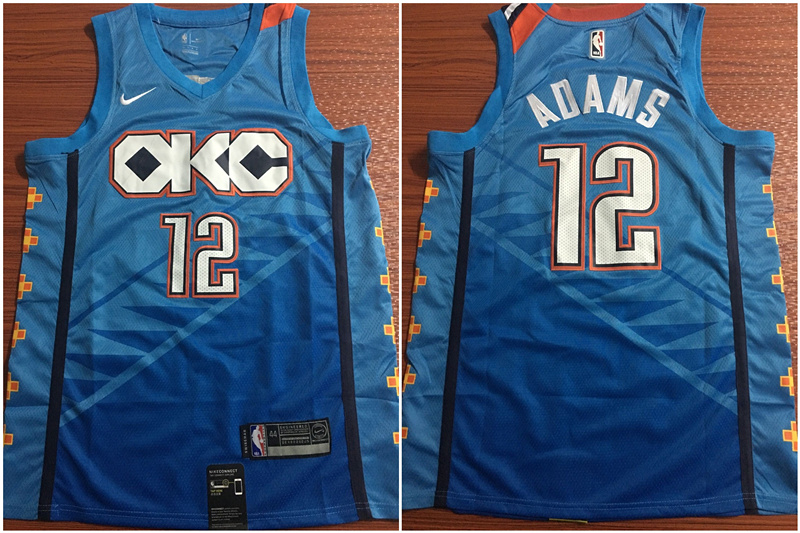 Thunder 12 Steven Adams Blue City Edition Nike Swingman Jersey