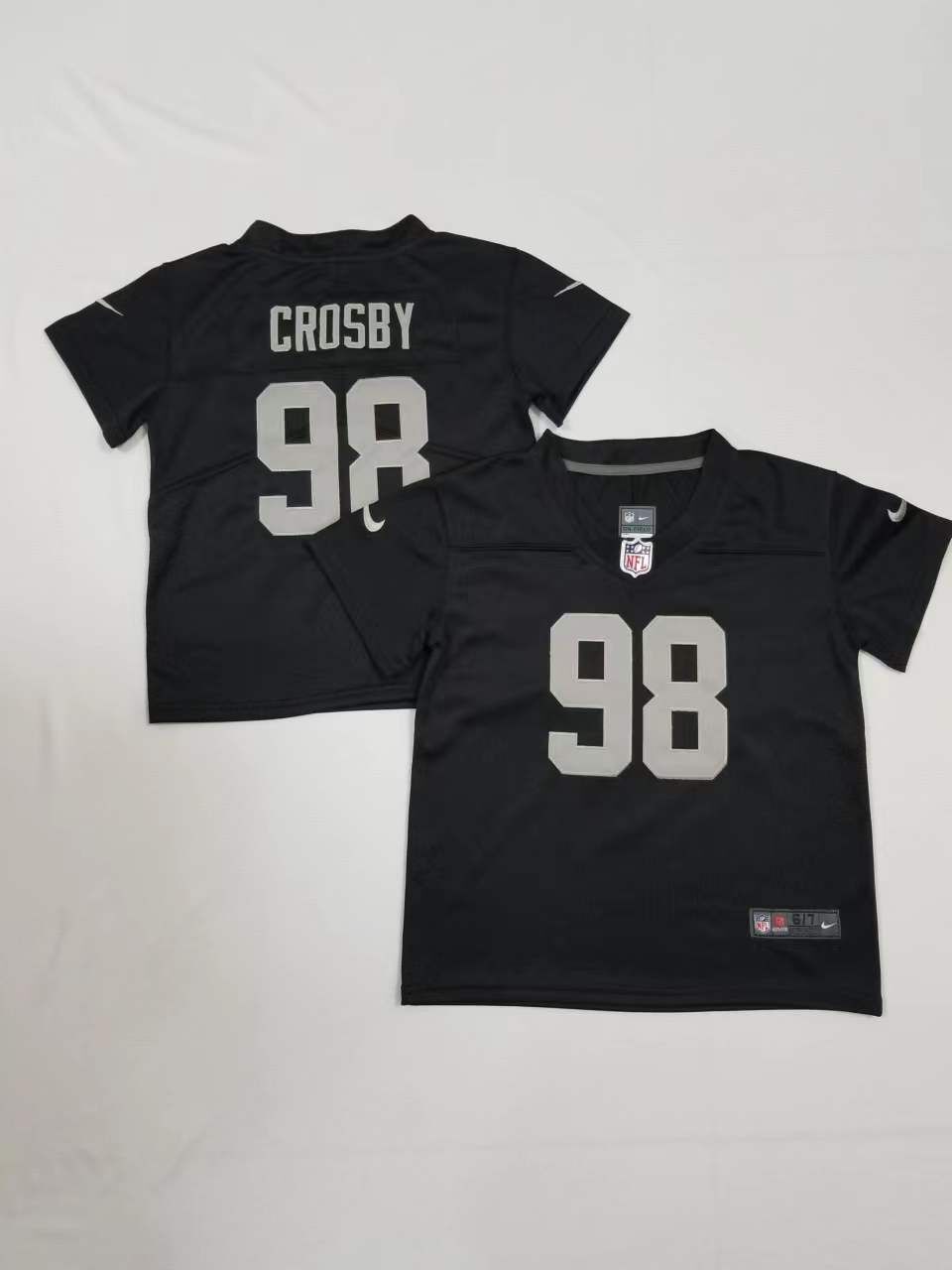 Toddler Las Vegas Raiders #98 Maxx Crosby Limited Black Vapor Jersey