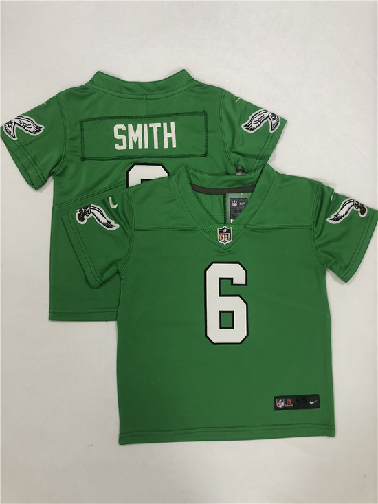 Toddlers Philadelphia Eagles #6 DeVonta Smith Green 2023 Vapor Limited Throwback Jersey