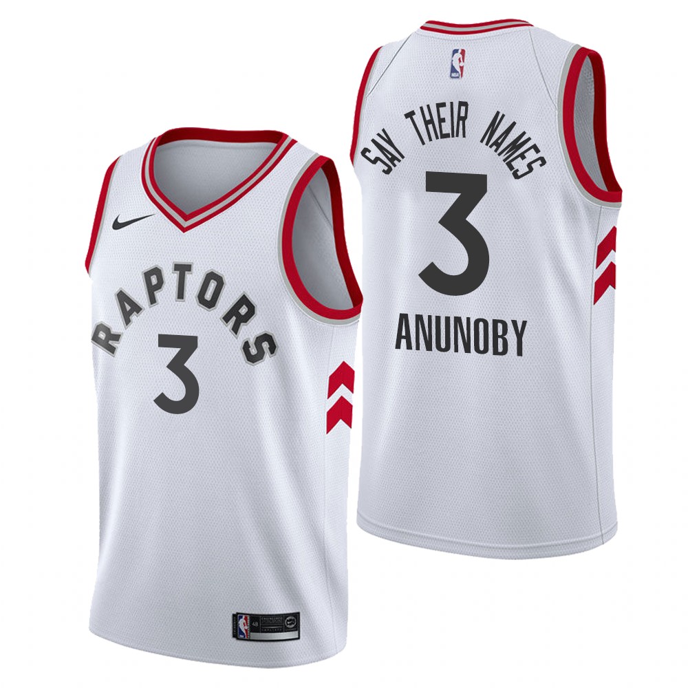 Toronto Raptors #3 Anunoby Orlando Return Say Their Names Jersey White