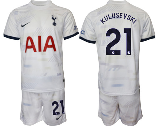 Tottenham Hotspur home 21# KULUSEVSKI 2023-24 suit soccer jerseys