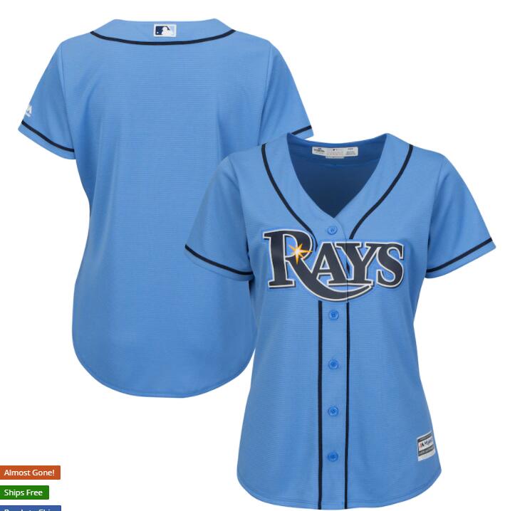 WOMEN'S TAMPA BAY RAYS CUSTOM LIGHT BLUE NIKE JERSEY - REPLICA
