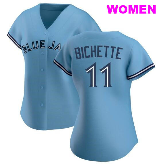 WOMEN'S TORONTO BLUE JAYS #11 BO BICHETTE LIGHT BLUE JERSEY