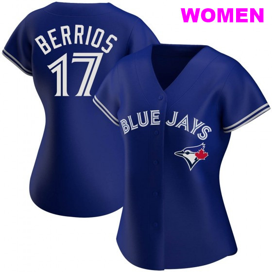 WOMEN'S TORONTO BLUE JAYS #17 JOSE BERRIOS ROYAL ALTERNATE JERSEY