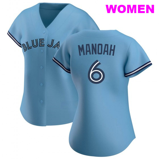 WOMEN'S TORONTO BLUE JAYS #6 ALEK MANOAH BLUE JERSEY