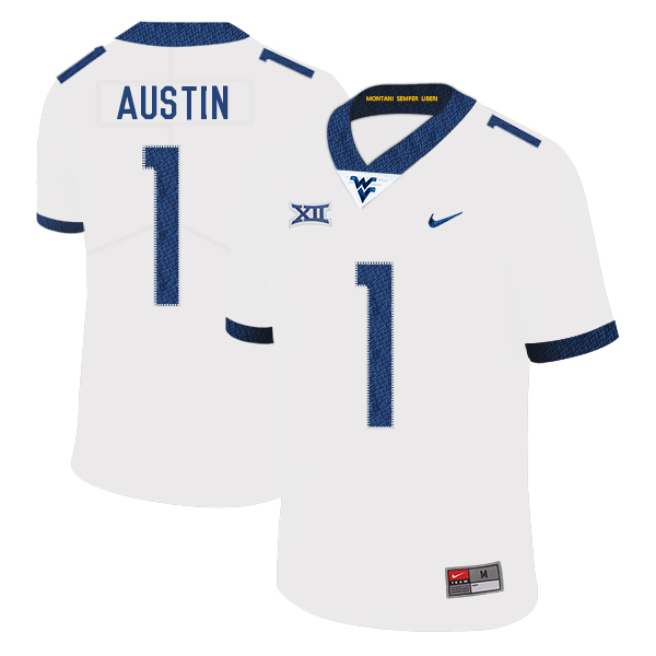 West Virginia Mountaineers 1 Tavon Austin White College Football Jersey