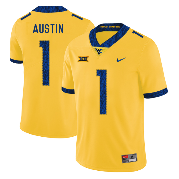 West Virginia Mountaineers 1 Tavon Austin Yellow College Football Jersey