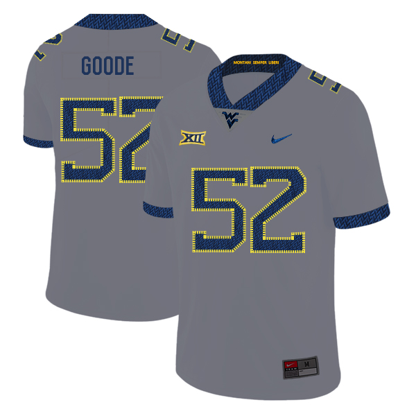 West Virginia Mountaineers 52 Najee Goode Gray College Football Jersey