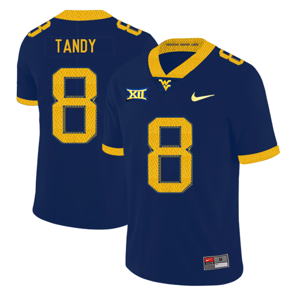 West Virginia Mountaineers 8 Keith Tandy Navy College Football Jersey