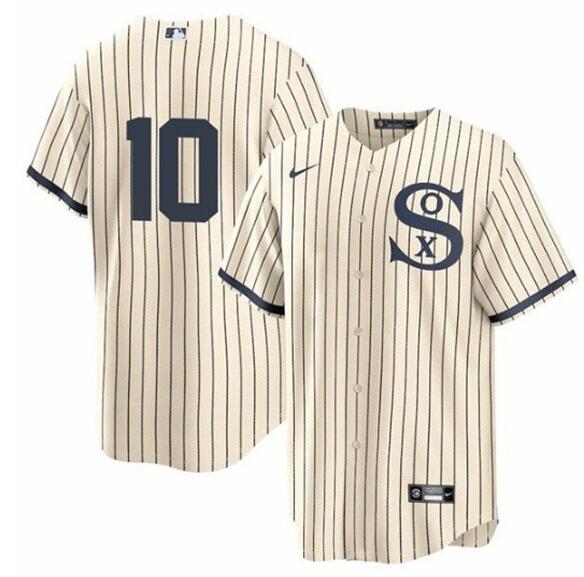 White Sox 10 Yoan Moncada Cream 2021 Field Of Dreams Cool Base Jersey