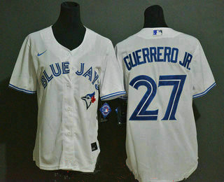 Youth Toronto Blue Jays #27 Vladimir Guerrero Jr. white stitched MLB cool base Nike jersey