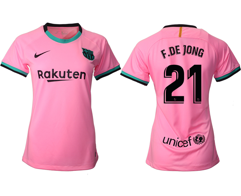 Women's 2020-21 Barcelona  away aaa version 21# F.DE JONG soccer jerseys