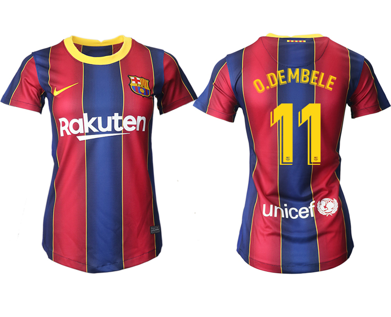 Women's 2020-21 Barcelona home aaa version 11# O.DEMBELE soccer jerseys