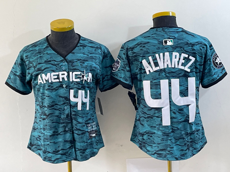 Women's Houston Astros #44 Yordan Alvarez Teal 2023 All Star Cool Base Stitched Baseball Jersey