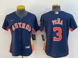 Women's Jeremy Pena #3 Houston Astros Navy 2022 World Series Player Jersey