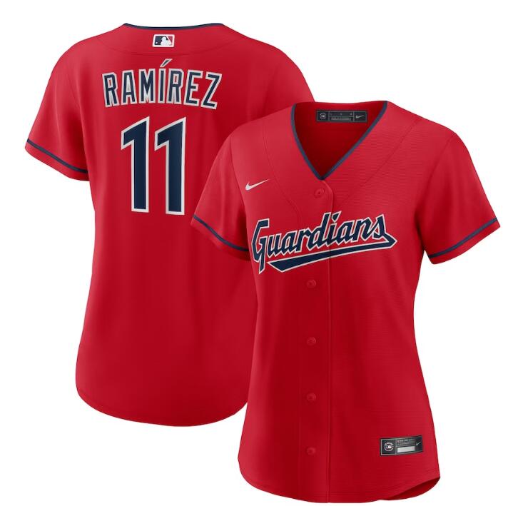 Women's Nike Jose Ramirez White Cleveland Guardians #11 Red Replica Player Jersey