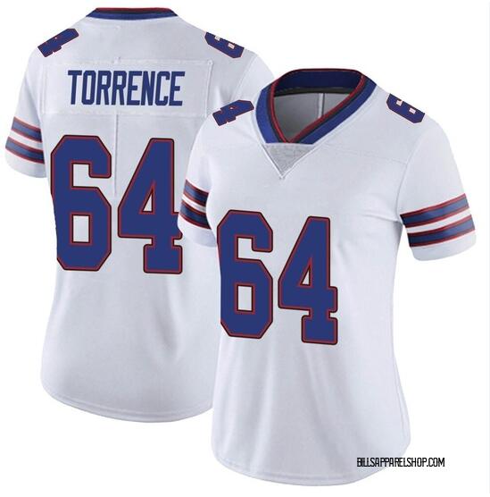 Women Buffalo Bills #64 O'Cyrus Torrence Nike Royal Away White Jersey