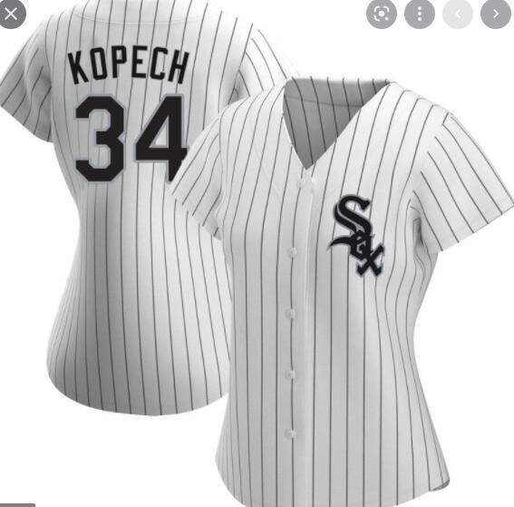 Women Chicago White Sox #34 Michael Kopech White Replica Home Women's Jersey