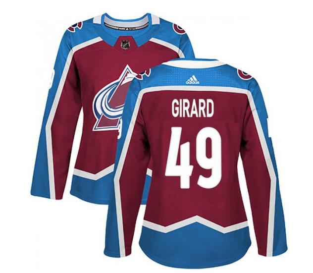 Women Samuel Girard Colorado Avalanche #49 Adidas Authentic Burgundy Home Jersey