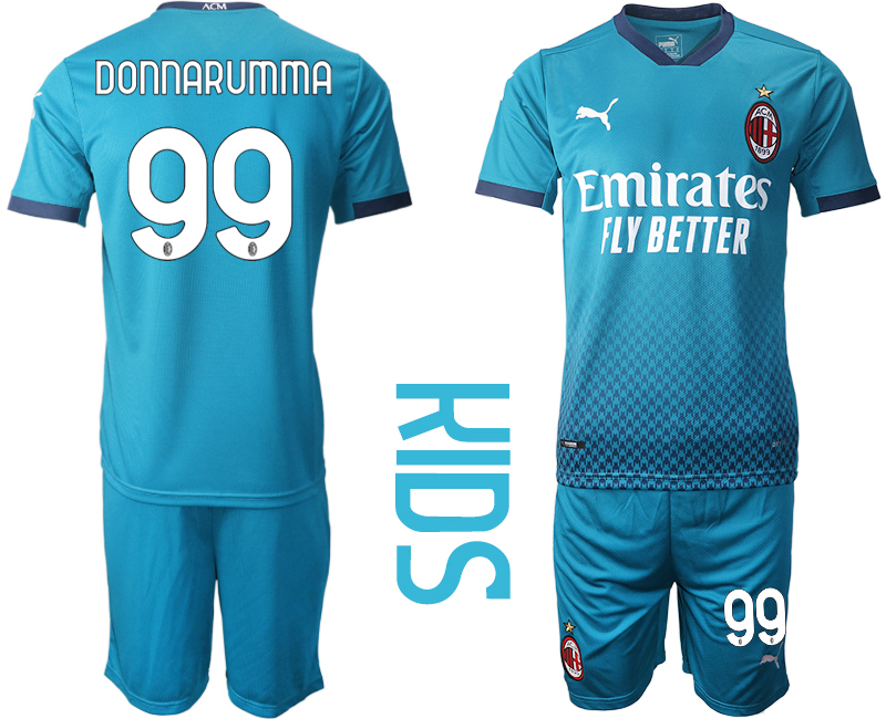 Youth 2020-21 AC milan away 99# DONNARUMMA soccer jerseys