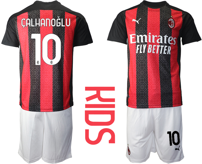 Youth 2020-21 AC milan home 10# CALHANOGLU soccer jerseys