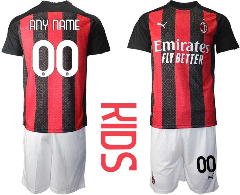 Youth 2020-21 AC milan home any name custom soccer jerseys