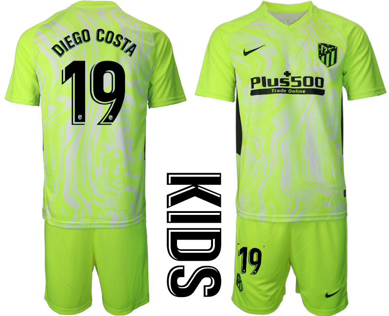 Youth 2020-21 Atlético Madrid away 19# DIEGO COSTA soccer jerseys.