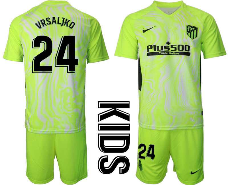 Youth 2020-21 Atlético Madrid away 24# VRSALJKOsoccer jerseys.
